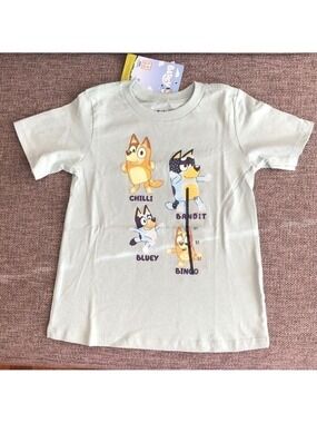 MOOSE Toddler Boy Girl Bluey Printed Short Sleeve T-Shirt Green 5T